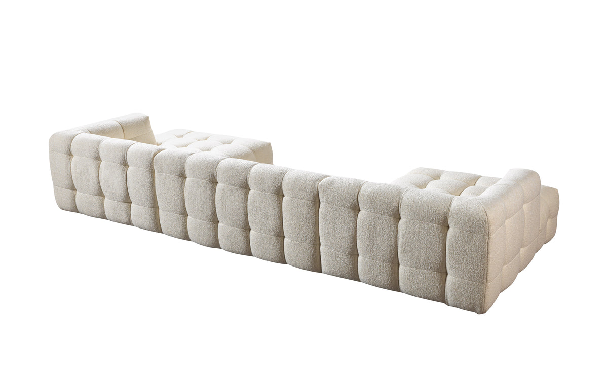 Ivy Ivory Boucle Double Chaise 146" Sectional view 17