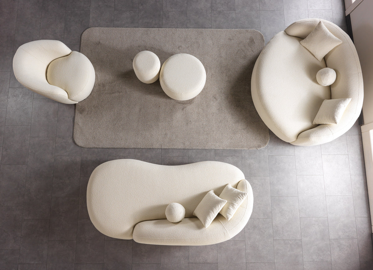 Bonita Ivory Boucle Sofa Chaise 87" view 6