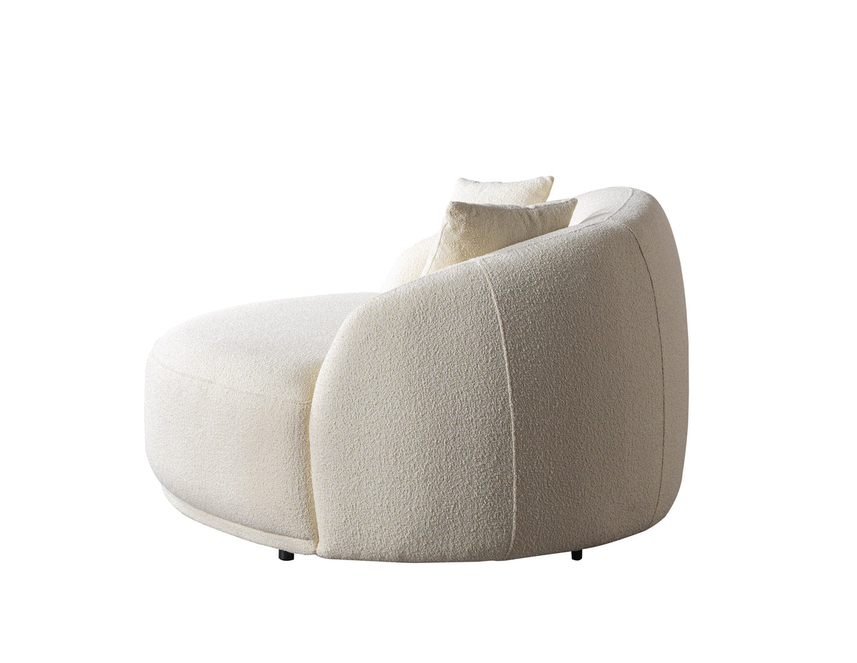 Bonita Ivory Boucle Round Sofa 71" view 10