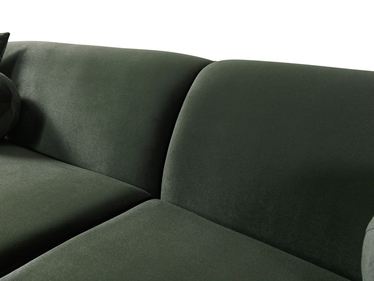 Cloe Green Velvet Curved 134" RAF Sectional view 9