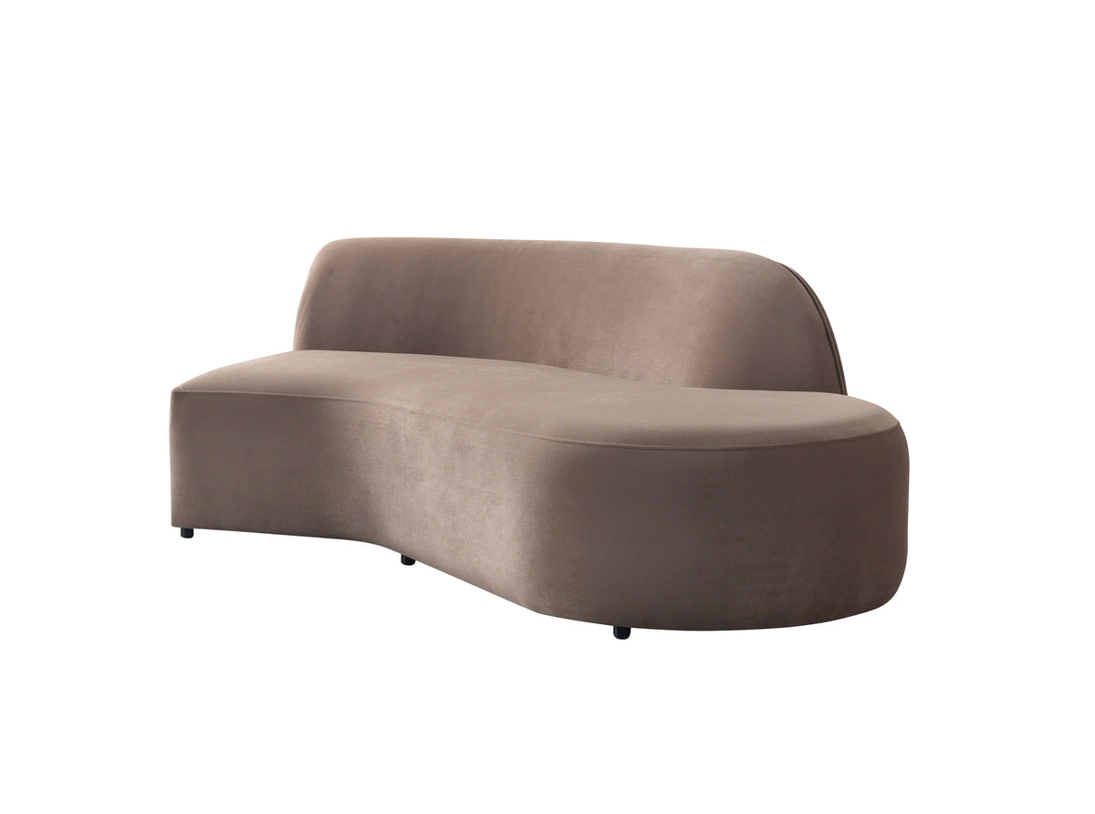 Cloe Coffee Velvet Curved 134" RAF Sectional view 14