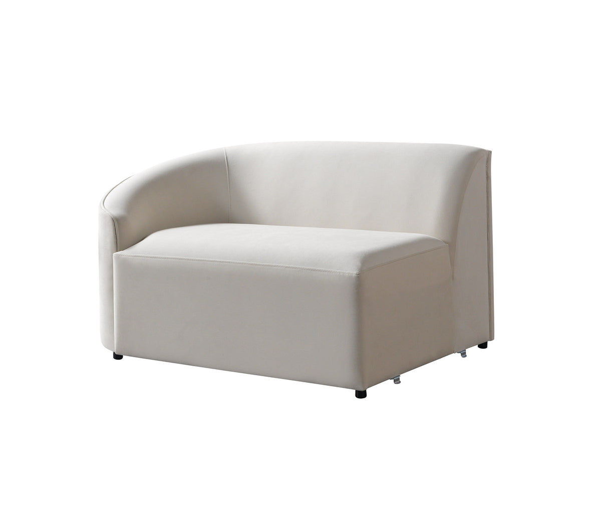 Cloe Ivory Velvet Curved 134" RAF Sectional view 13