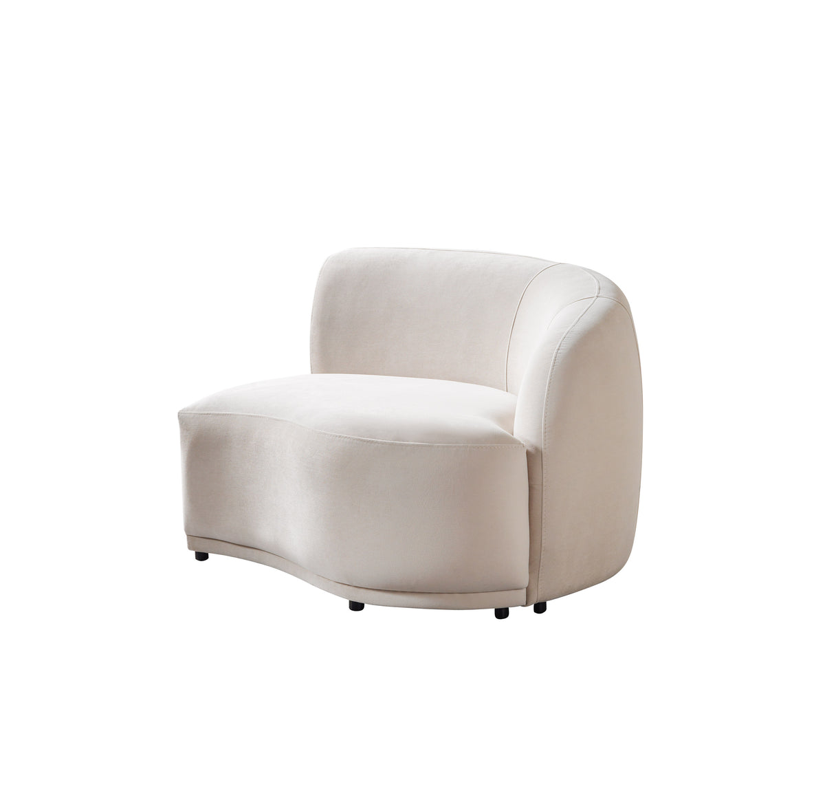 Bonita Ivory Velvet 3-Piece Curved 138" Sectional view 18