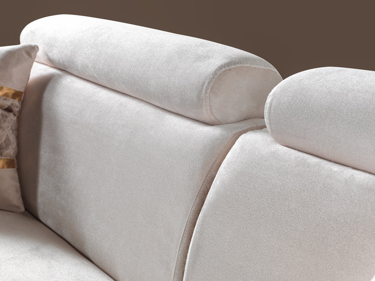 Fabiana Ivory Velvet Sofa view 9