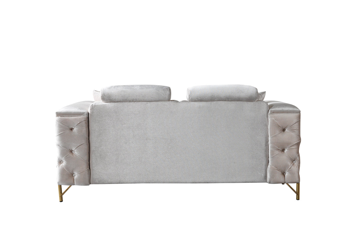 Fabiana Ivory Velvet Sofa & Loveseat view 19