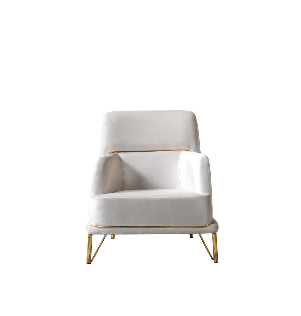 Fabiana Ivory Velvet Chair view 4