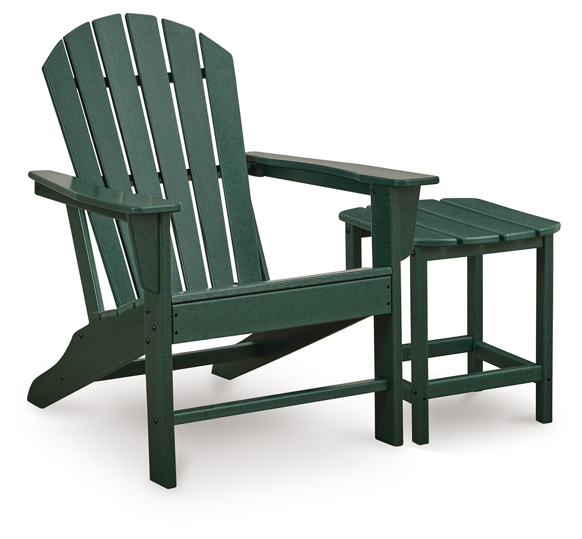 Sundown Green Shores Adirondack Chair close-up angle