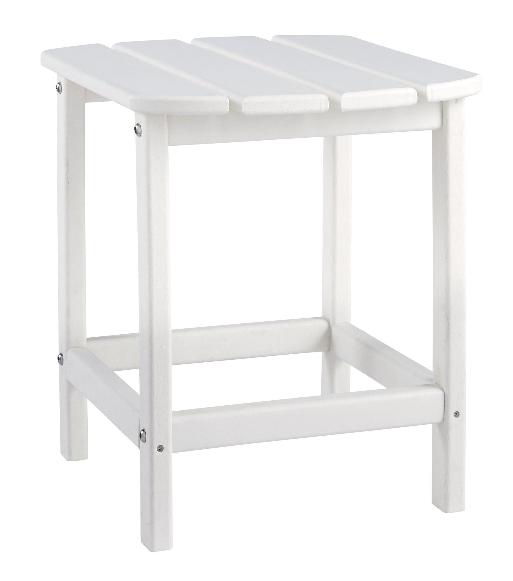 Sundown Treasure White Outdoor End Table side angle