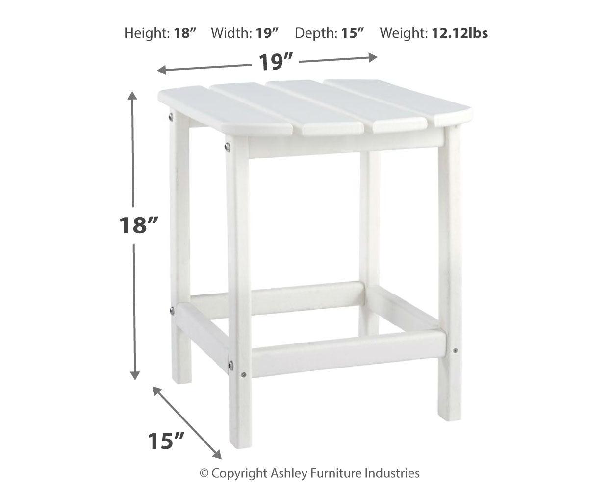 Sundown Treasure Turquoise End Table packing and dimensions photo