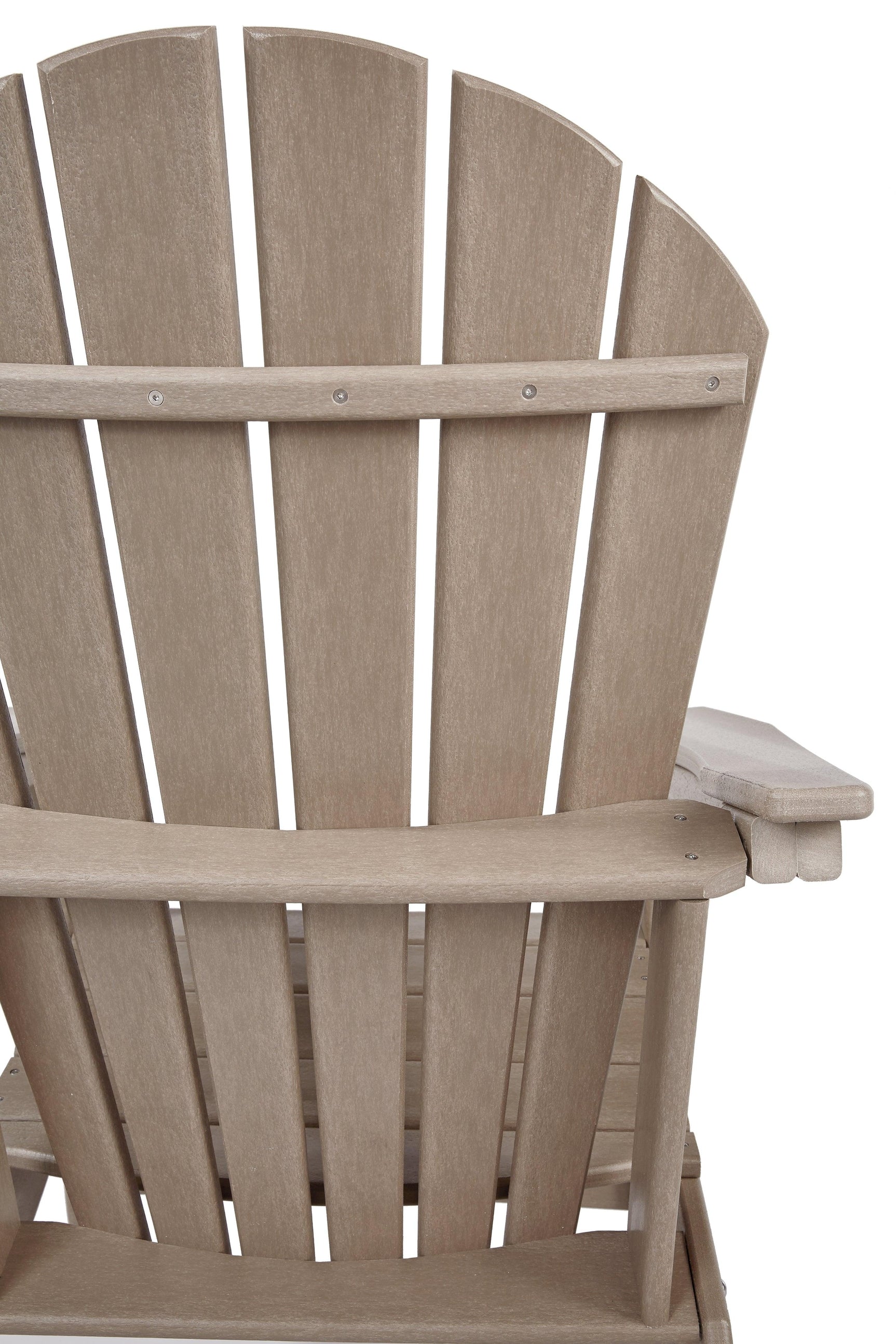 Sundown Treasure Driftwood Adirondack Chair with slatted back and wide armrests