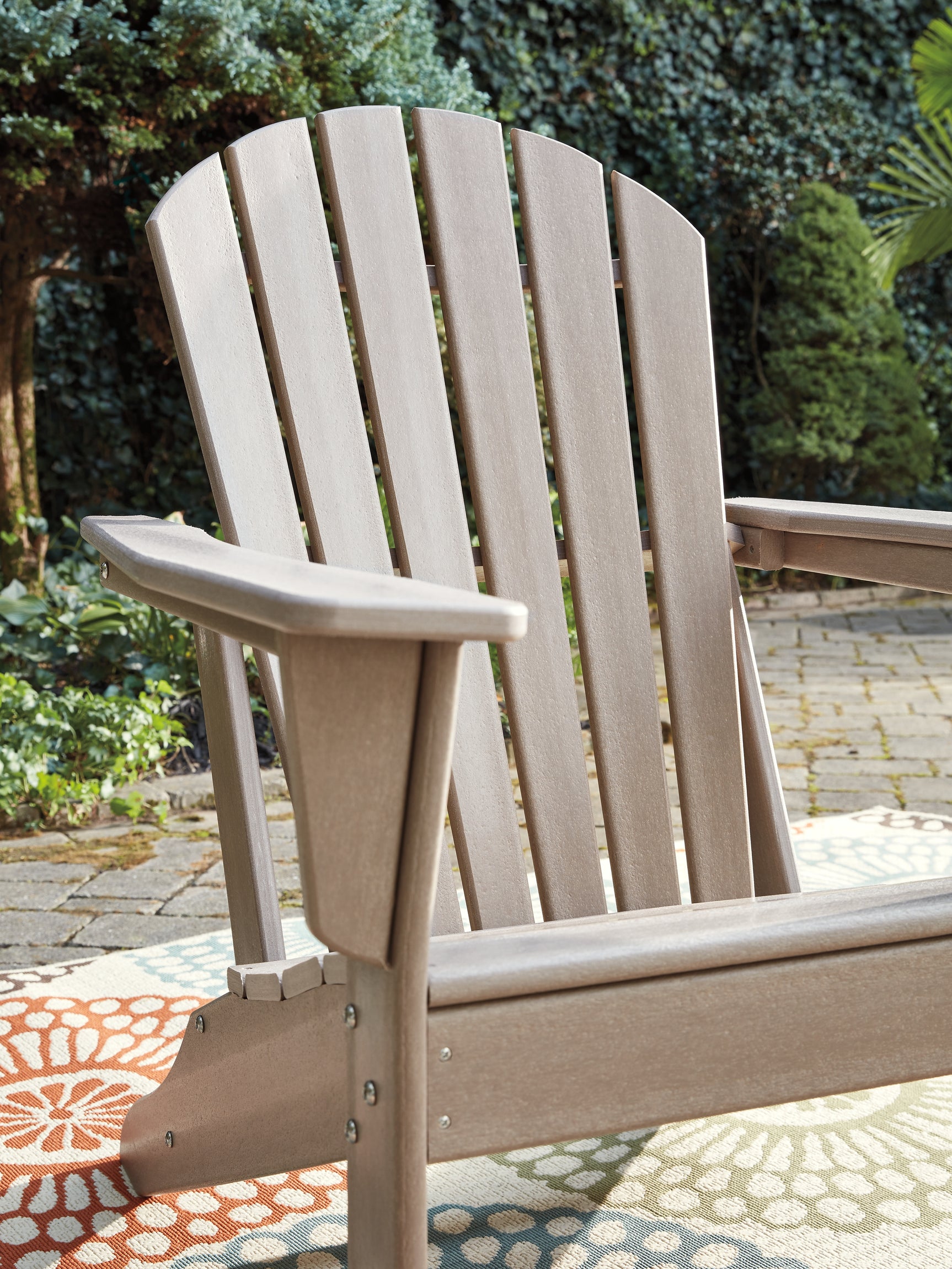 Sundown Driftwood Adirondack outdoor rocking chair and end table set