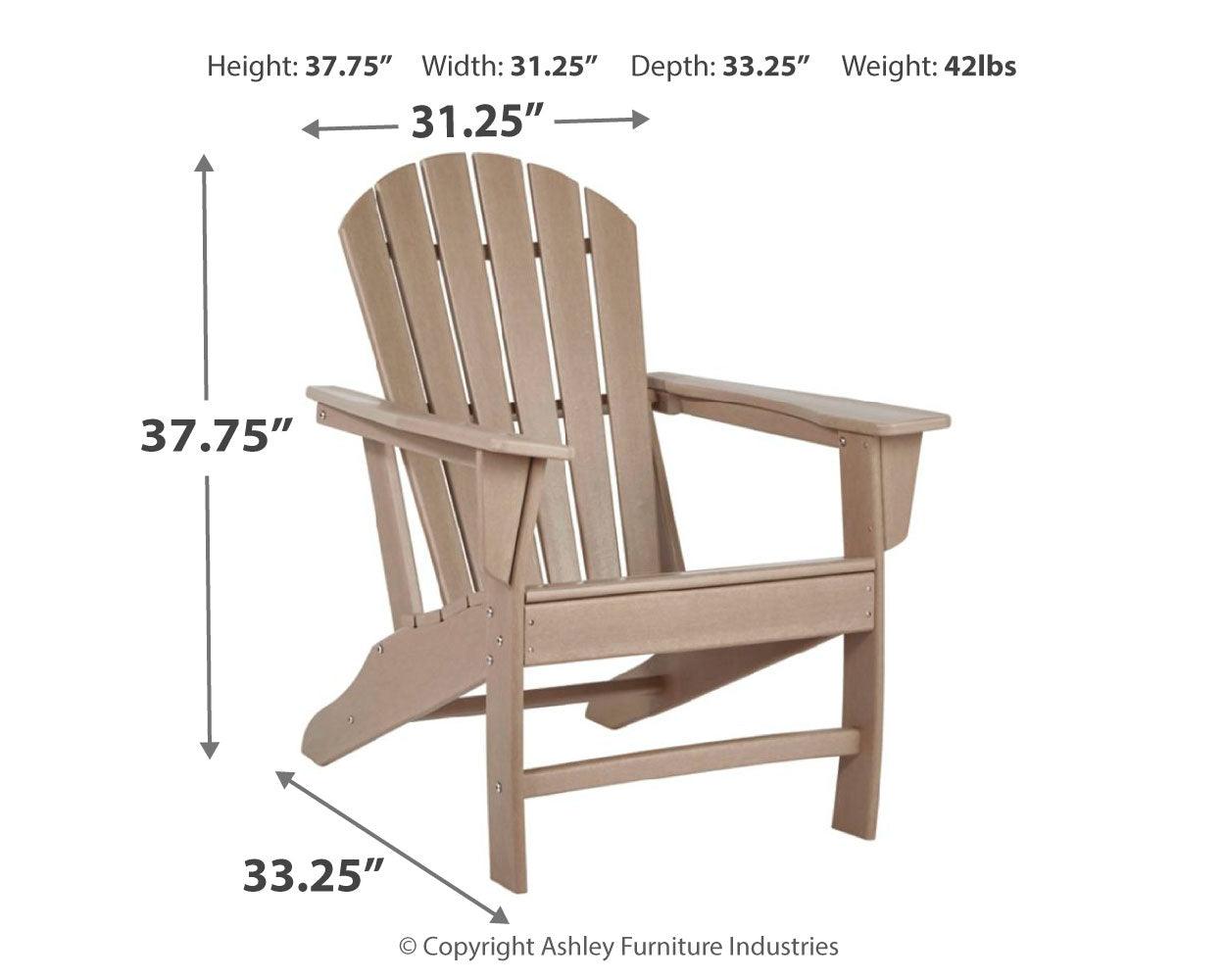 Sundown Treasure Adirondack Chair dimensional diagram
