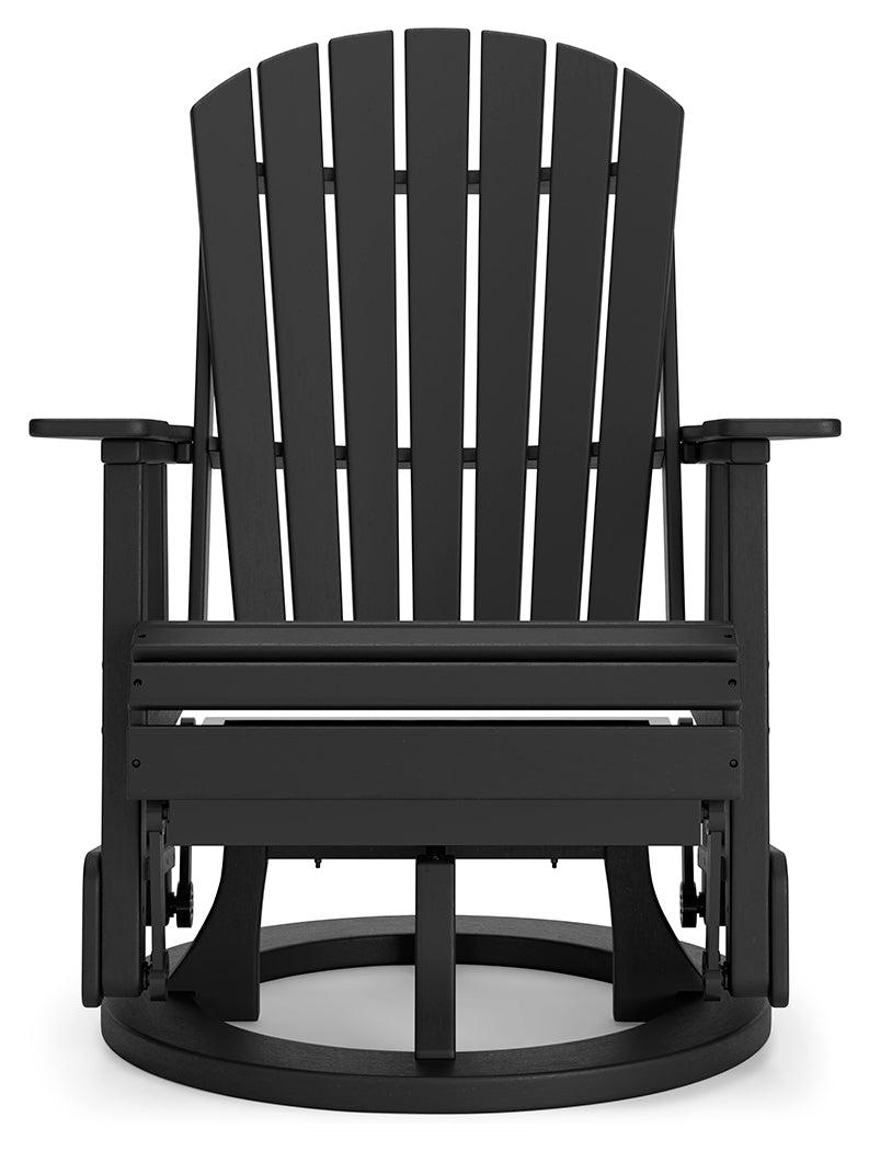 Hyland Wave Black Outdoor Swivel Glider Chair side alternative swivel angle