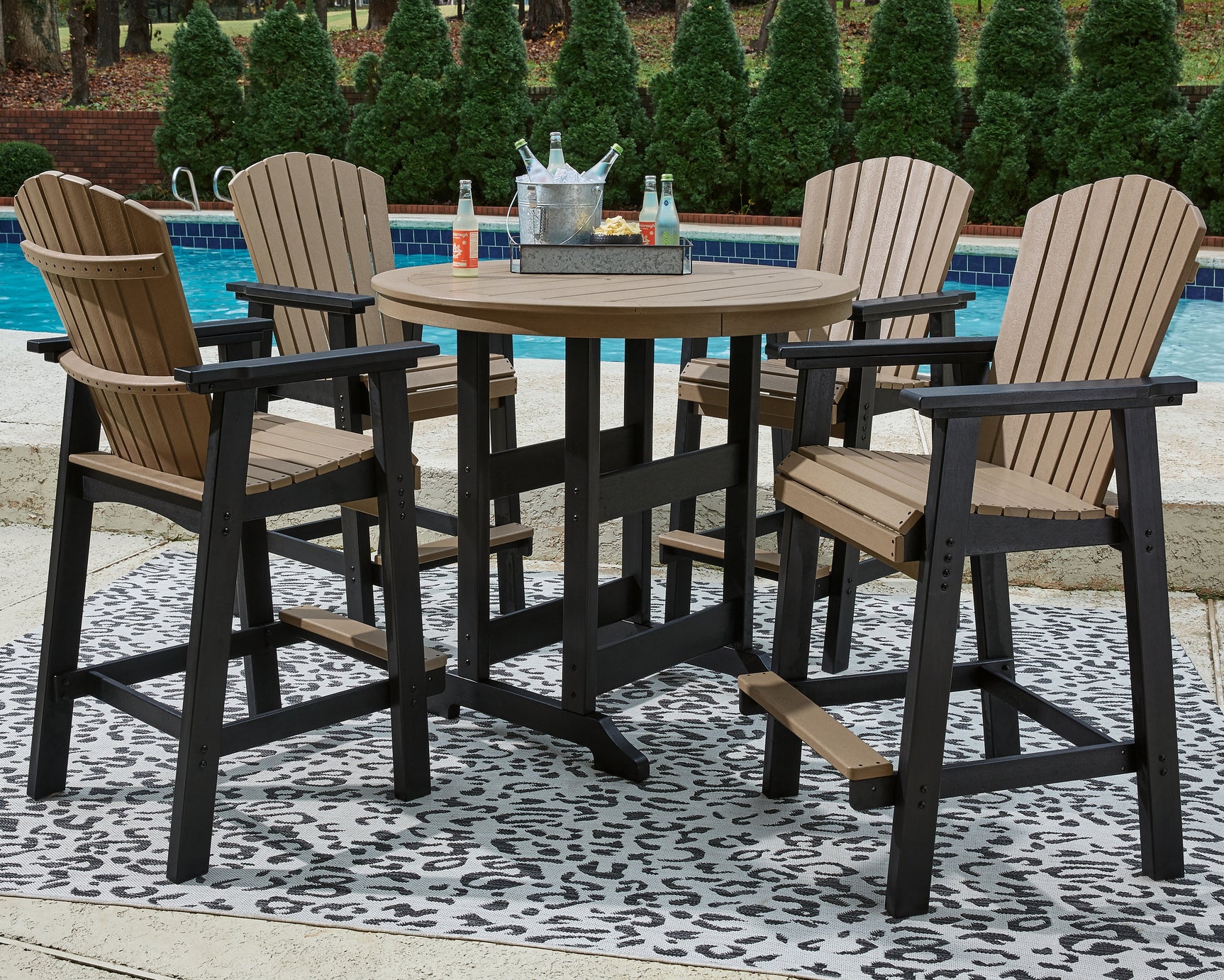 Tabletop view highlighting round design