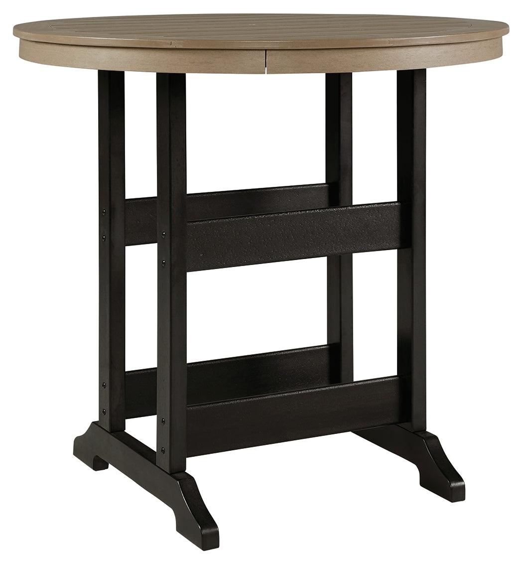 Fairen Trail Black and Driftwood Bar Table side angle