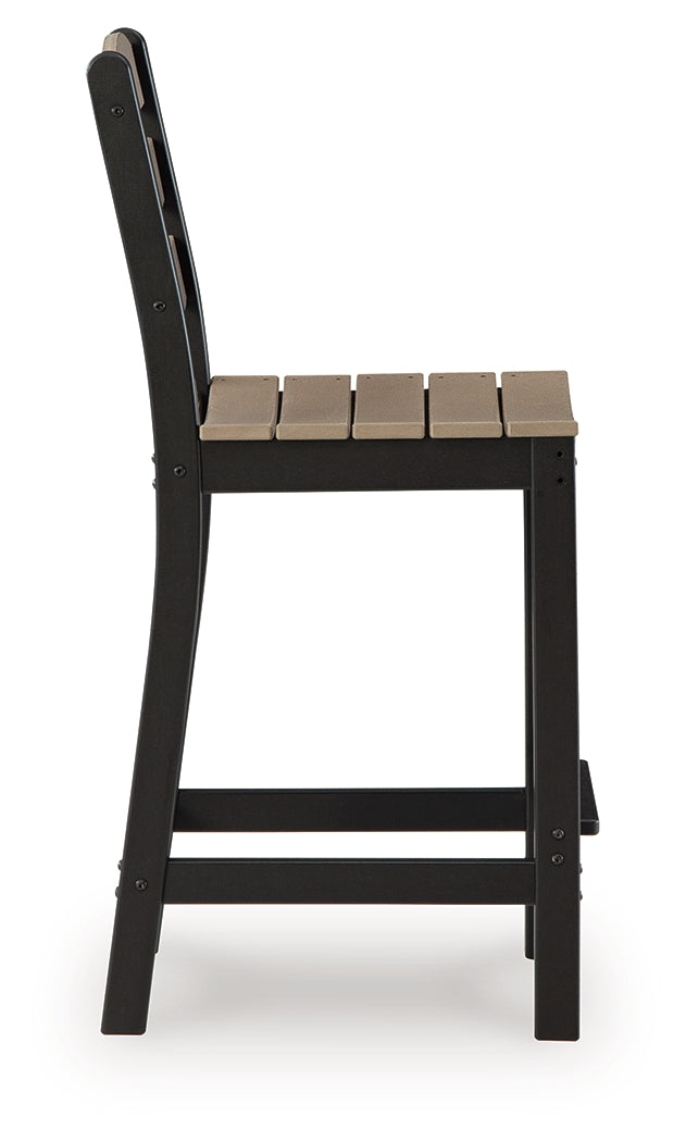 Shoreline Beach outdoor bar stool side view