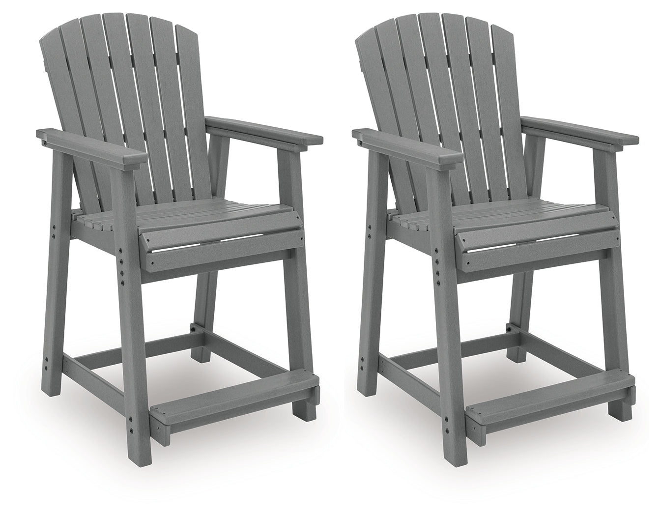 Sanctuary dark gray outdoor table and barstools set corner view