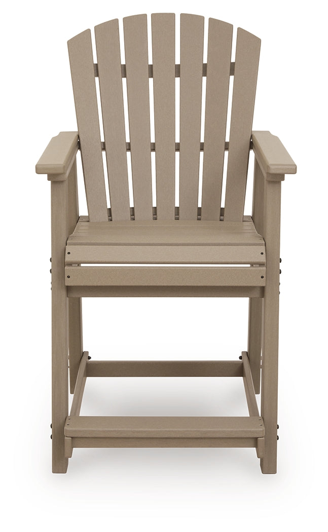 Seacliff Beach Outdoor Counter Height Bar Stool head-on view