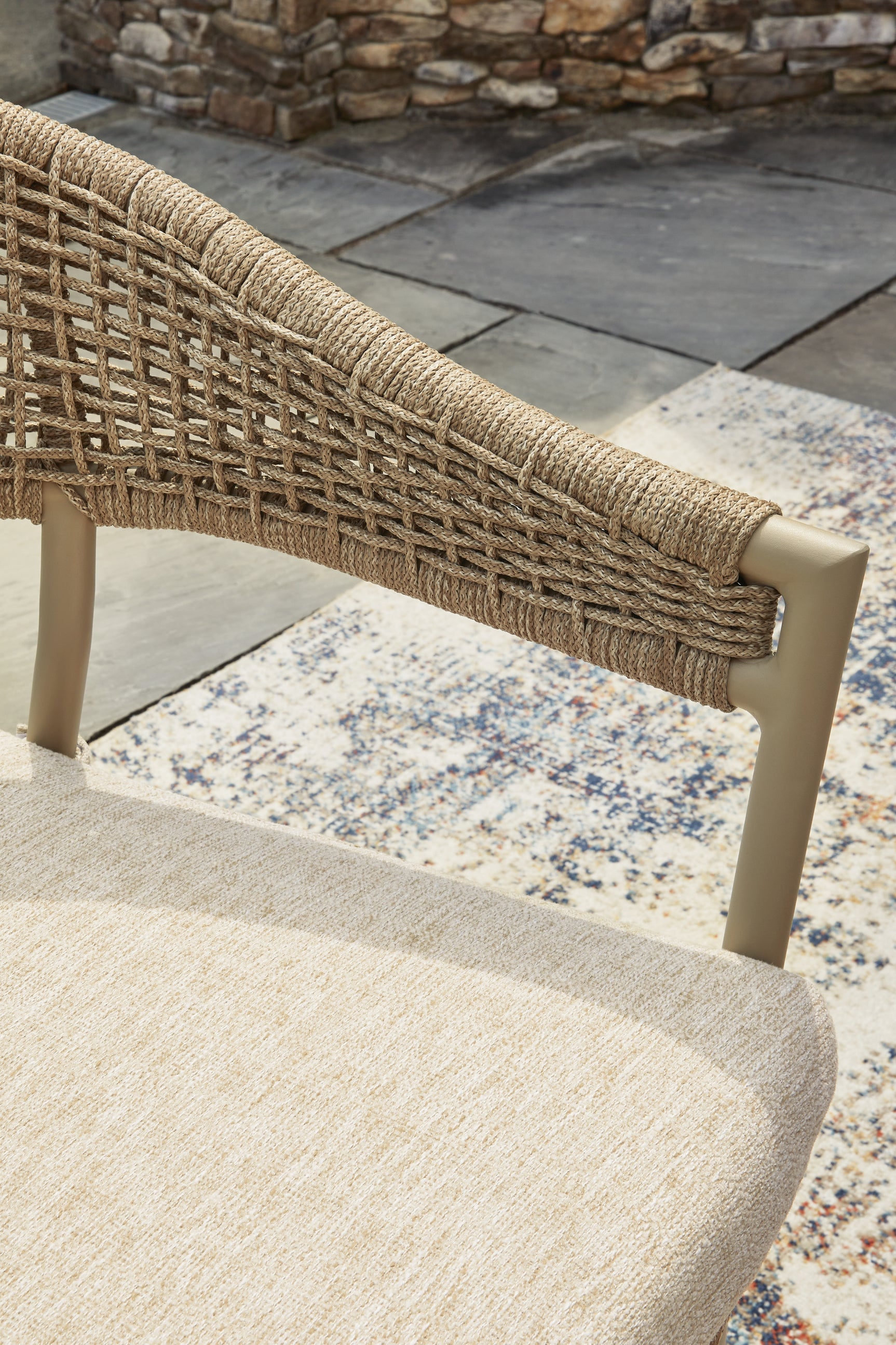 Swatch of beige fabric cushion