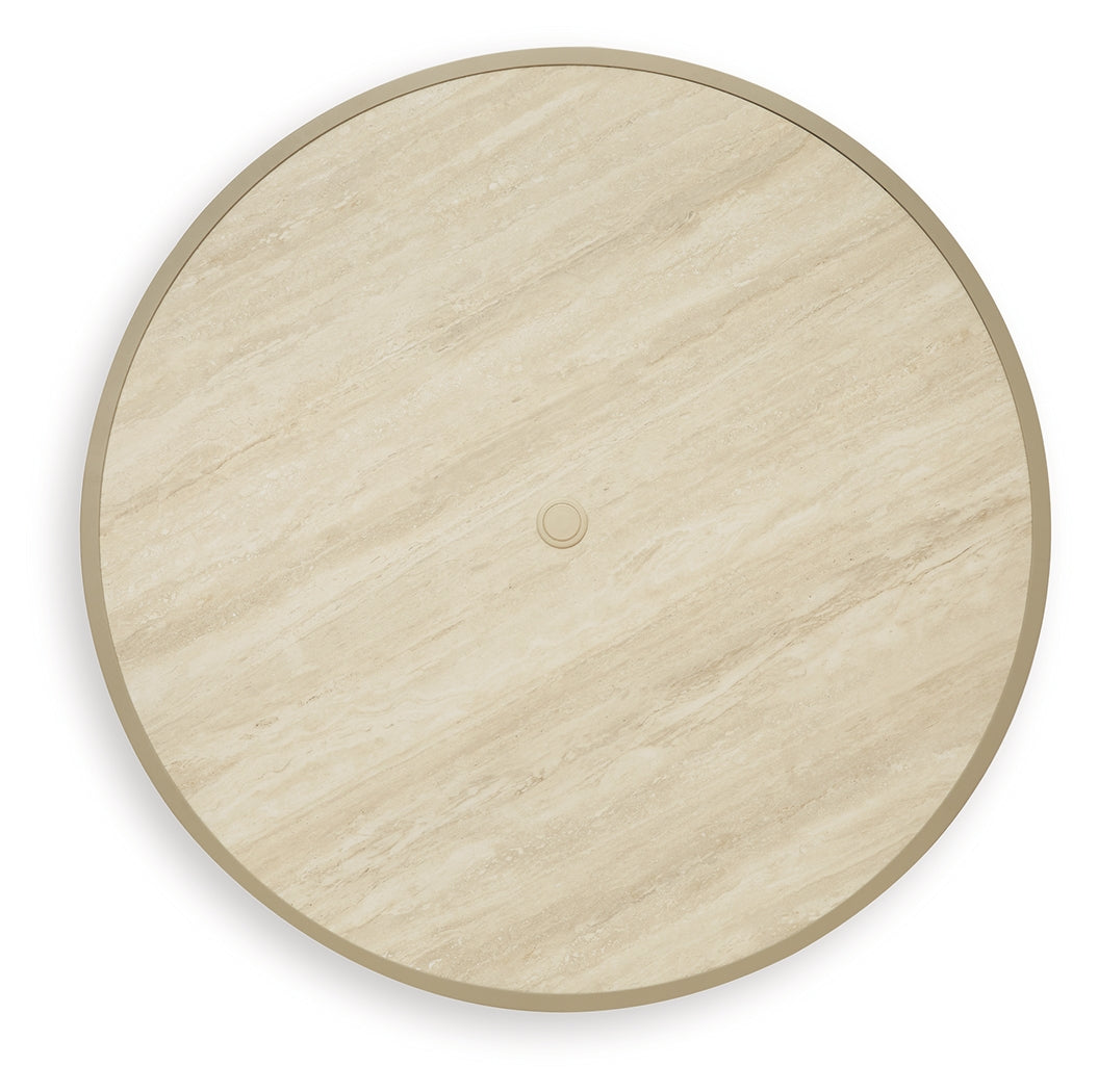Sintered stone tabletop surface close-up