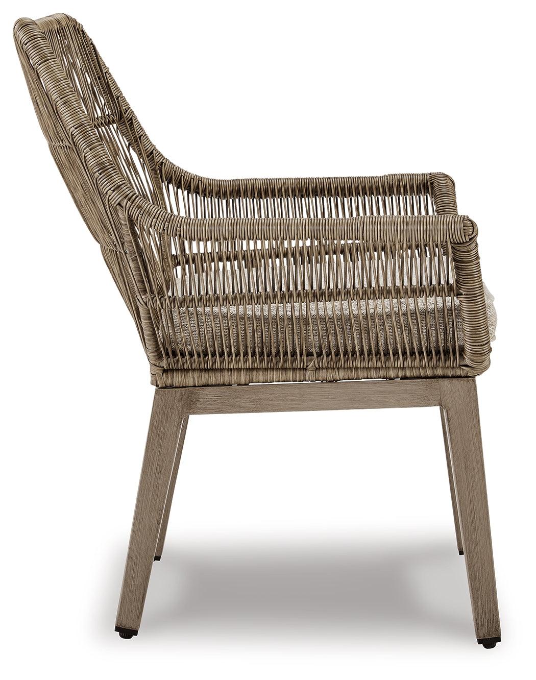 Beach Front Beige Outdoor Arm Chair with Cushion - cushion close-up