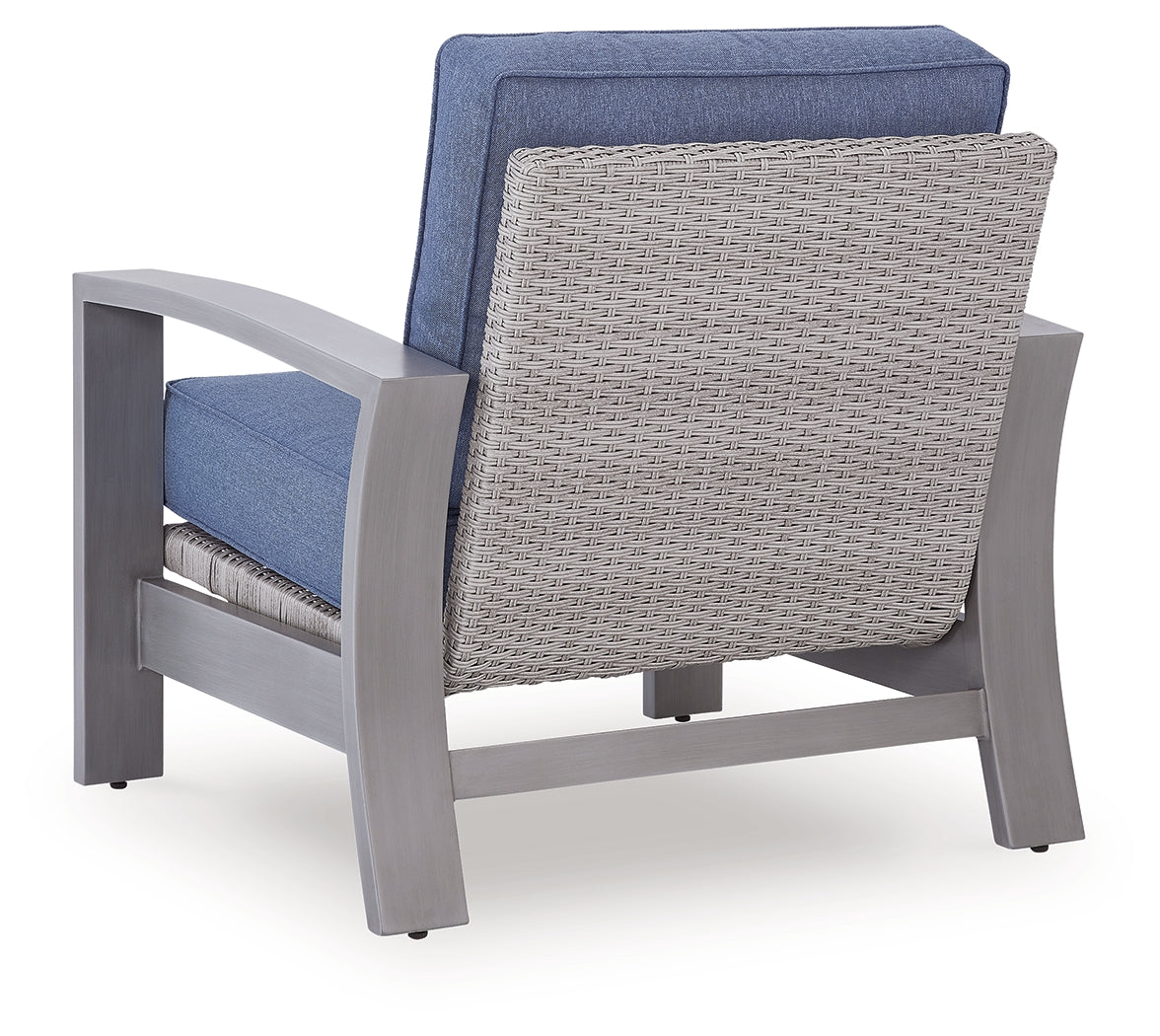 Back view of outdoor sofa and chairs