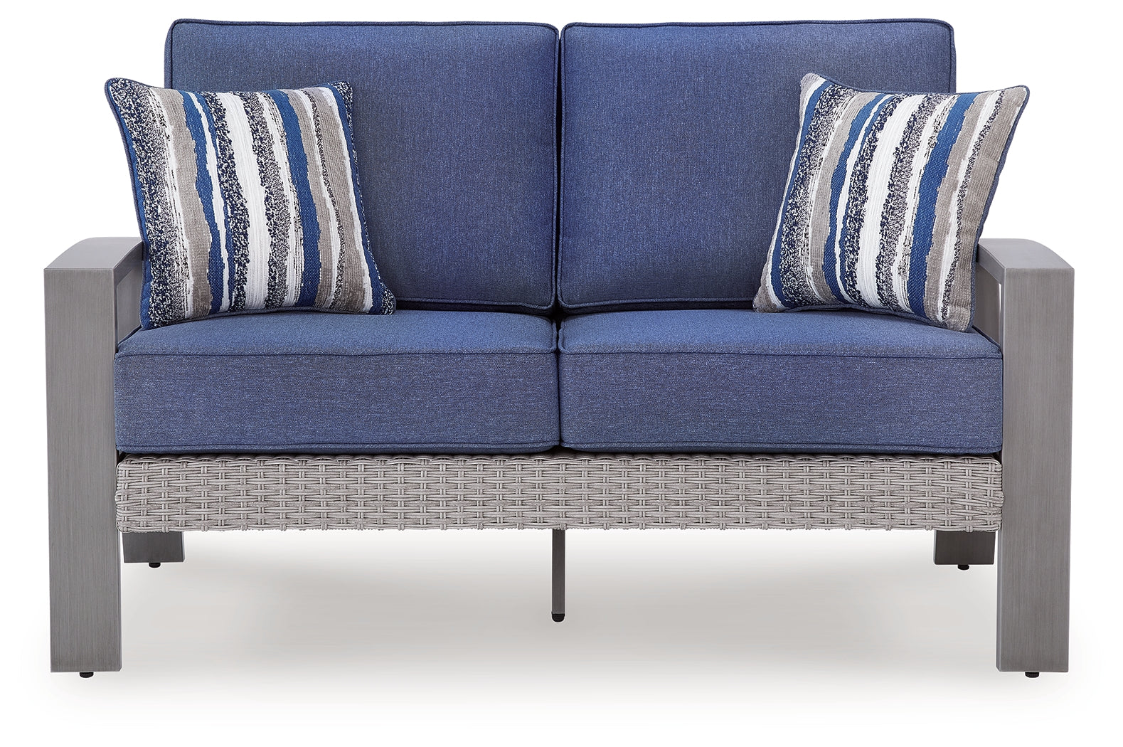 Angle view of Moon Beach outdoor sofa showing cushions
