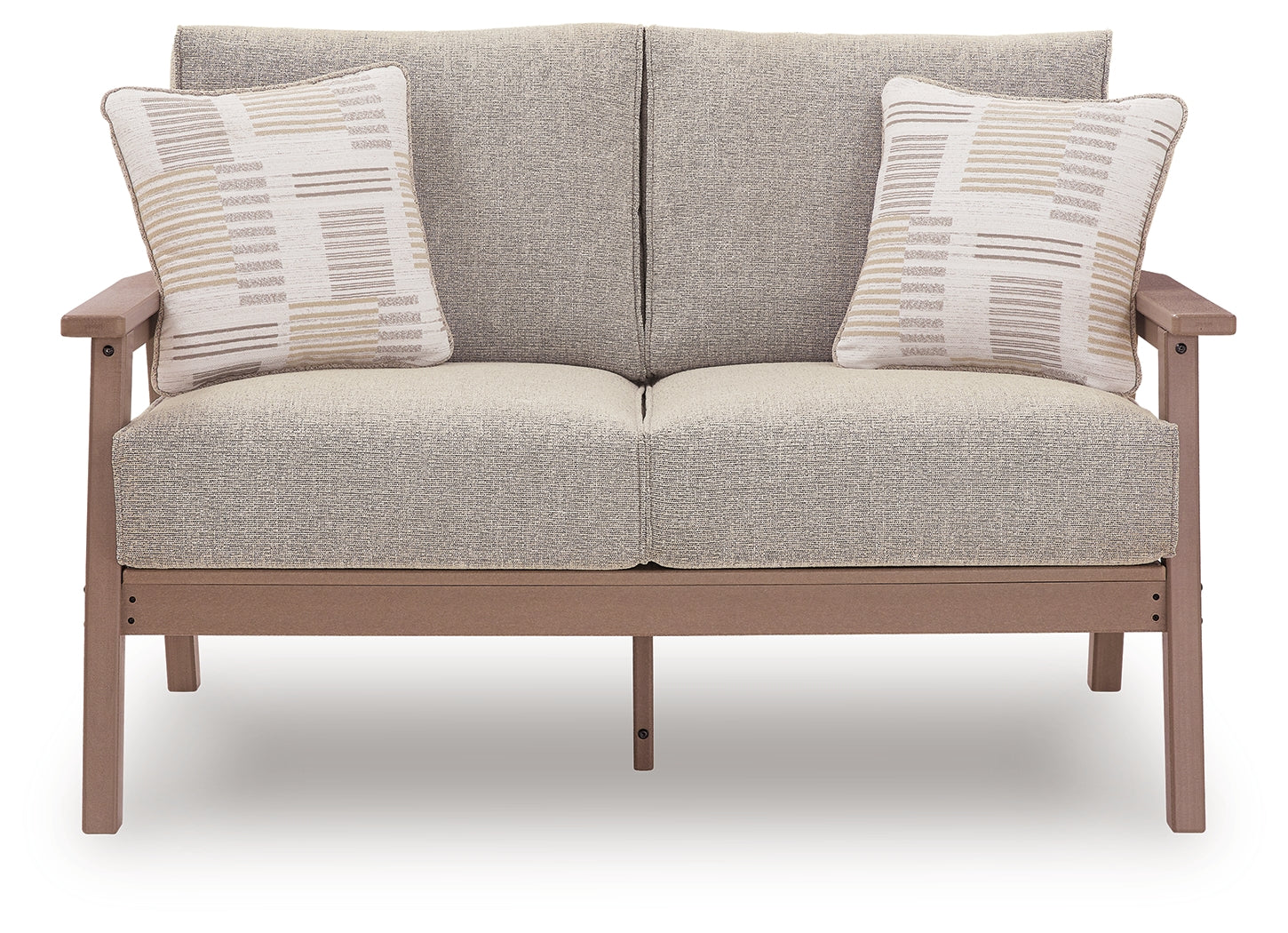 Grover Beach Loveseat back view in driftwood finish