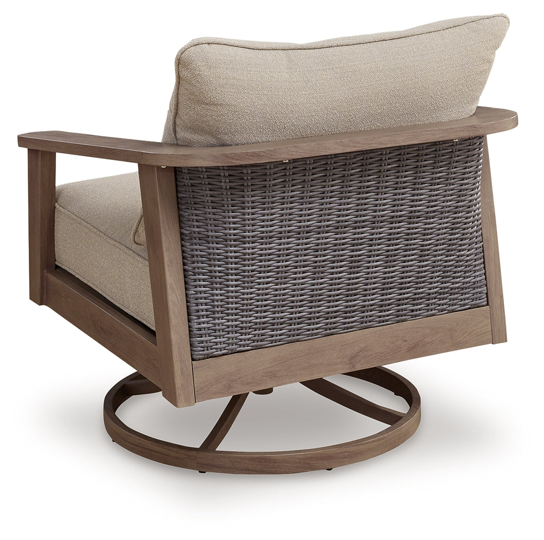 Back view of Harmony Headlands outdoor swivel lounge chair