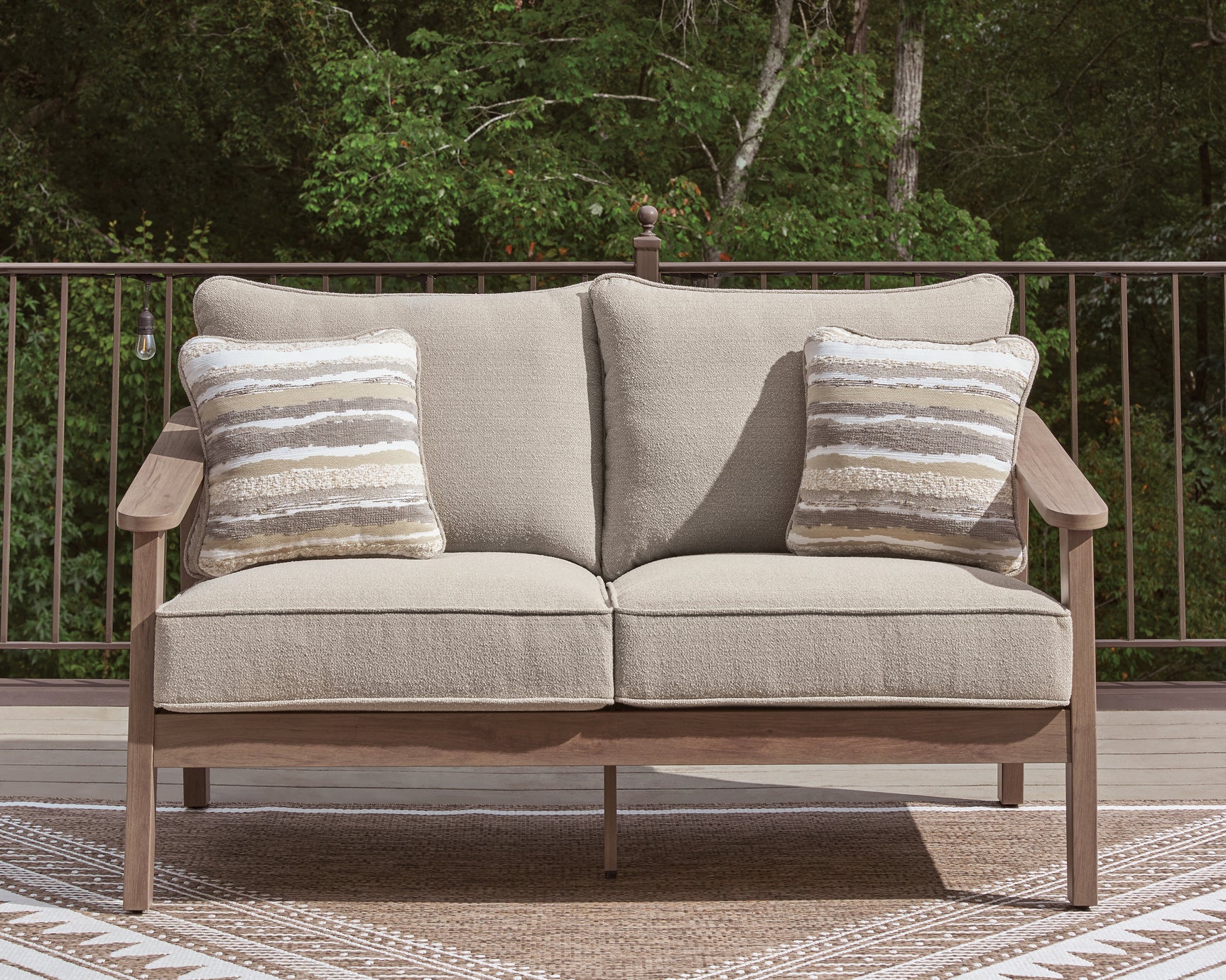 Harmony Headlands outdoor sofa, loveseat, and coffee table set in natural gray