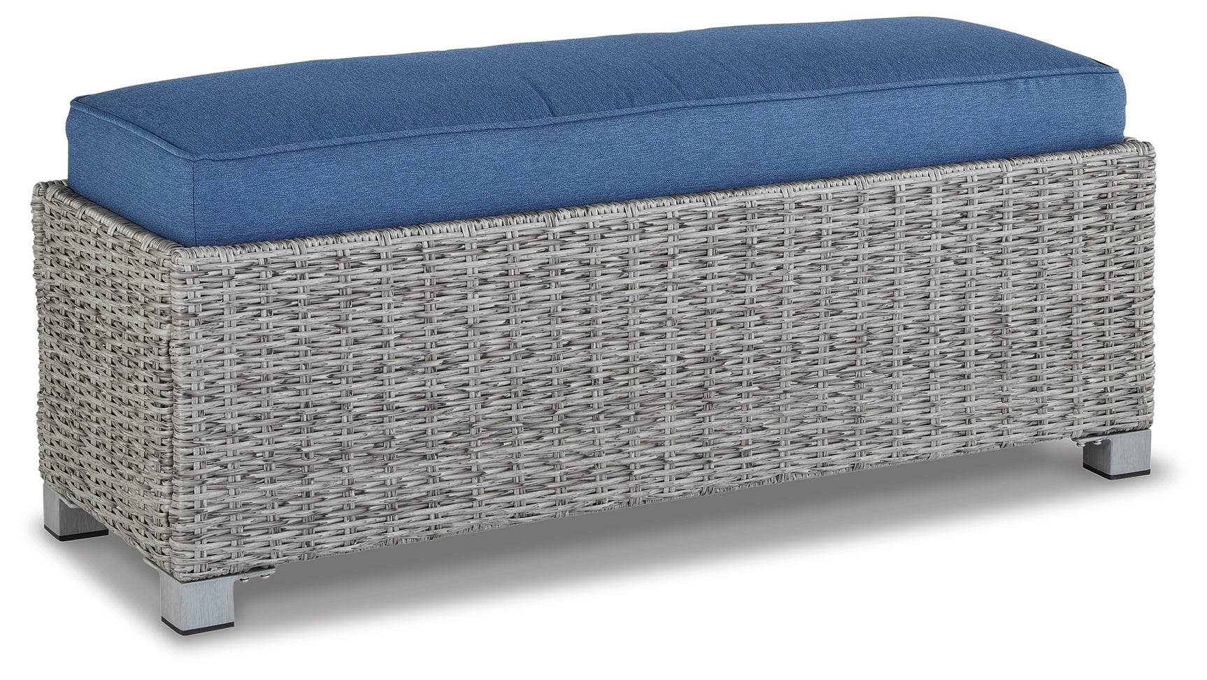 Side view of Naples light gray sectional and multi-use table