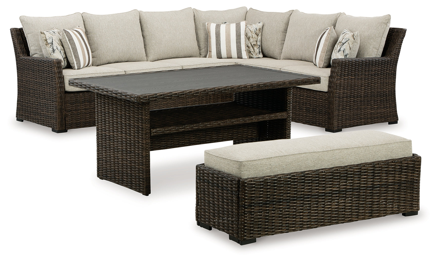Brook Brown Ranch sectional close-up of seating area