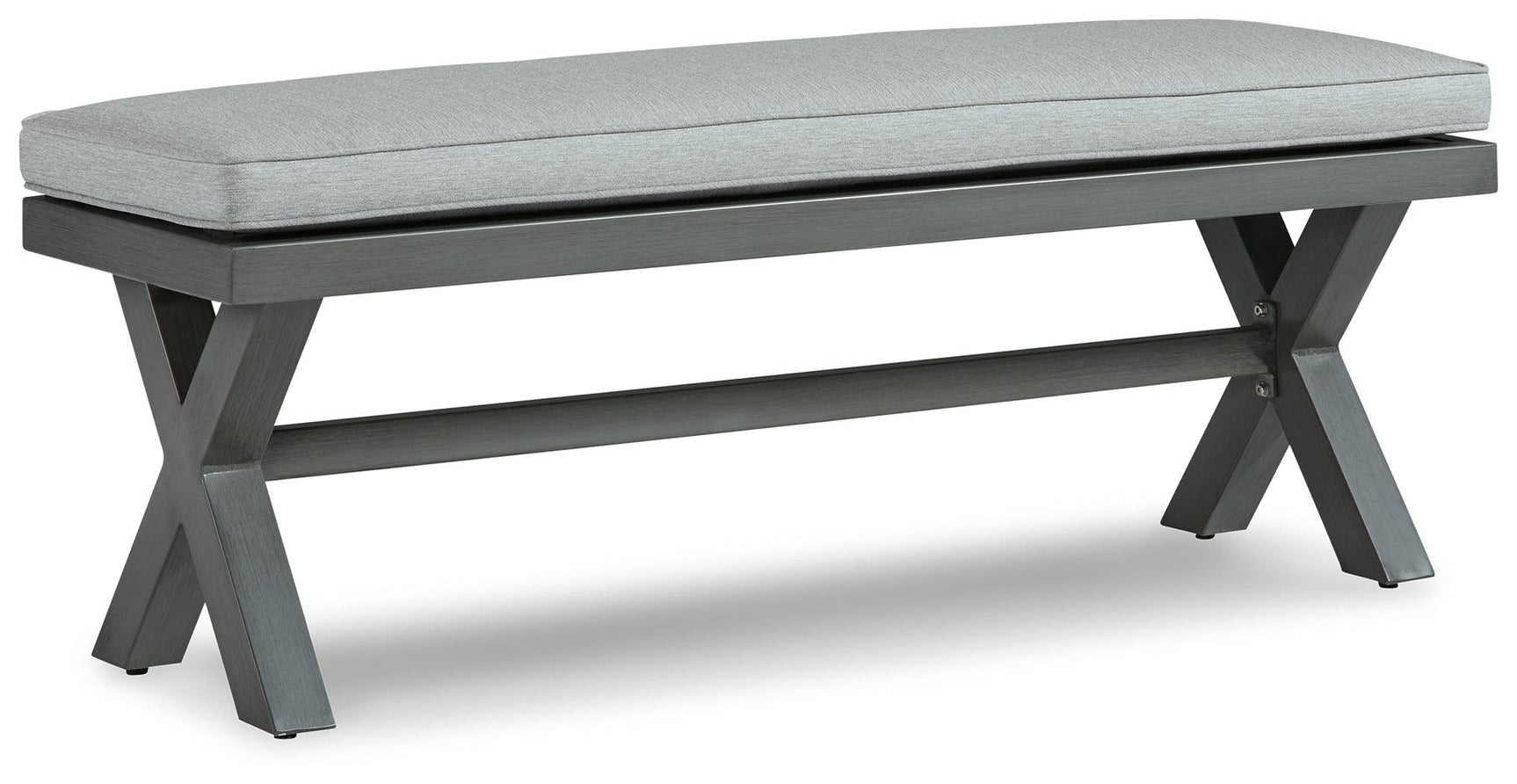 Elite Park gray outdoor bench head-on view
