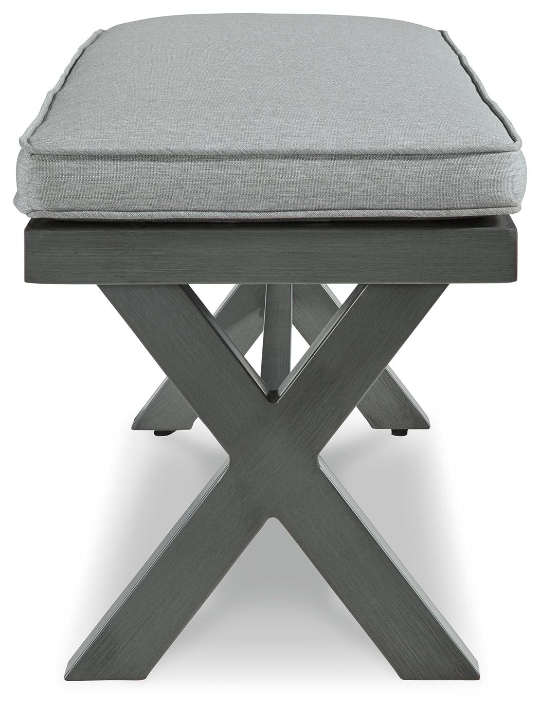 Elite Park gray outdoor bench top view