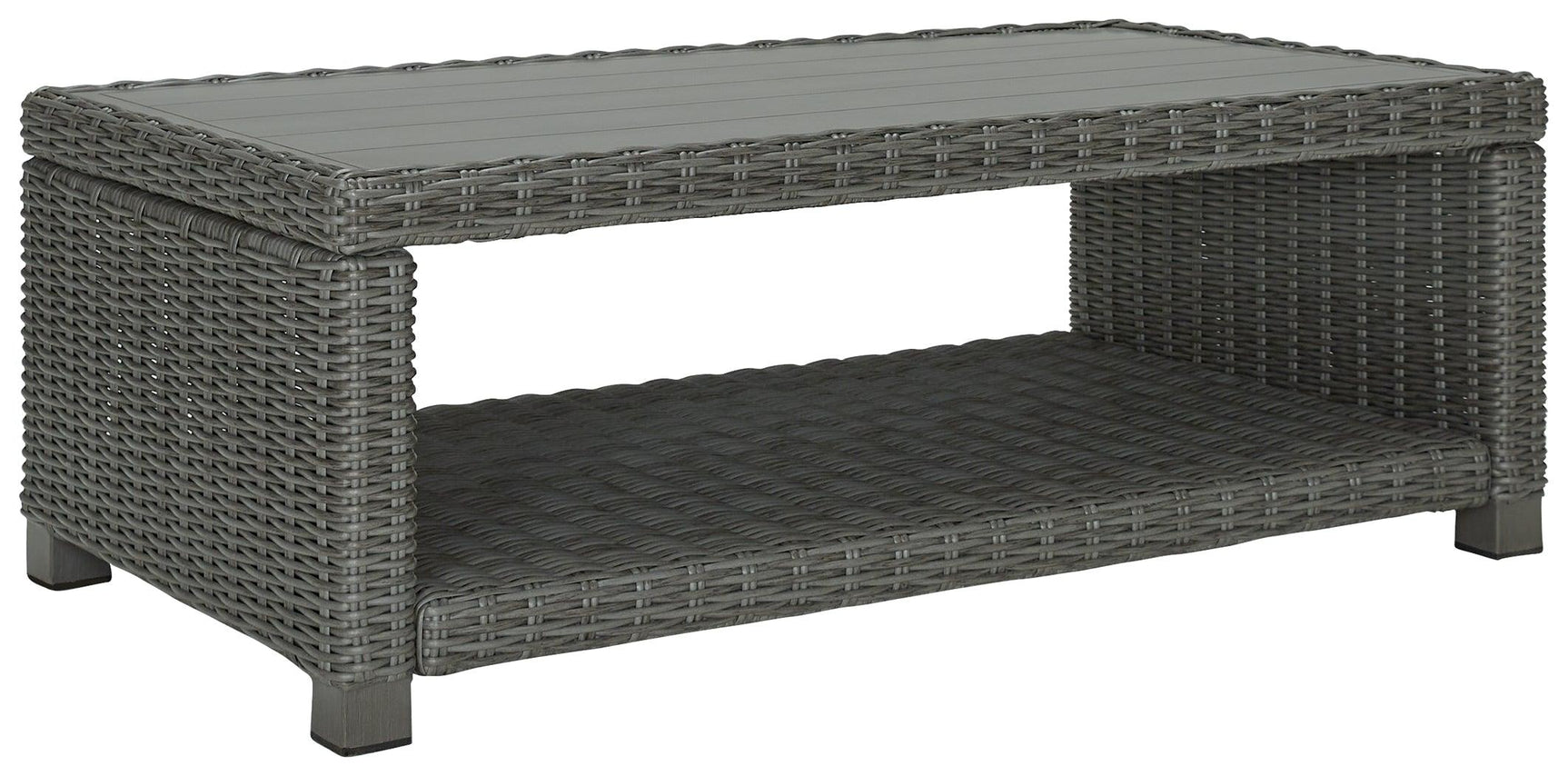 Elite Park Gray Outdoor Coffee Table side view