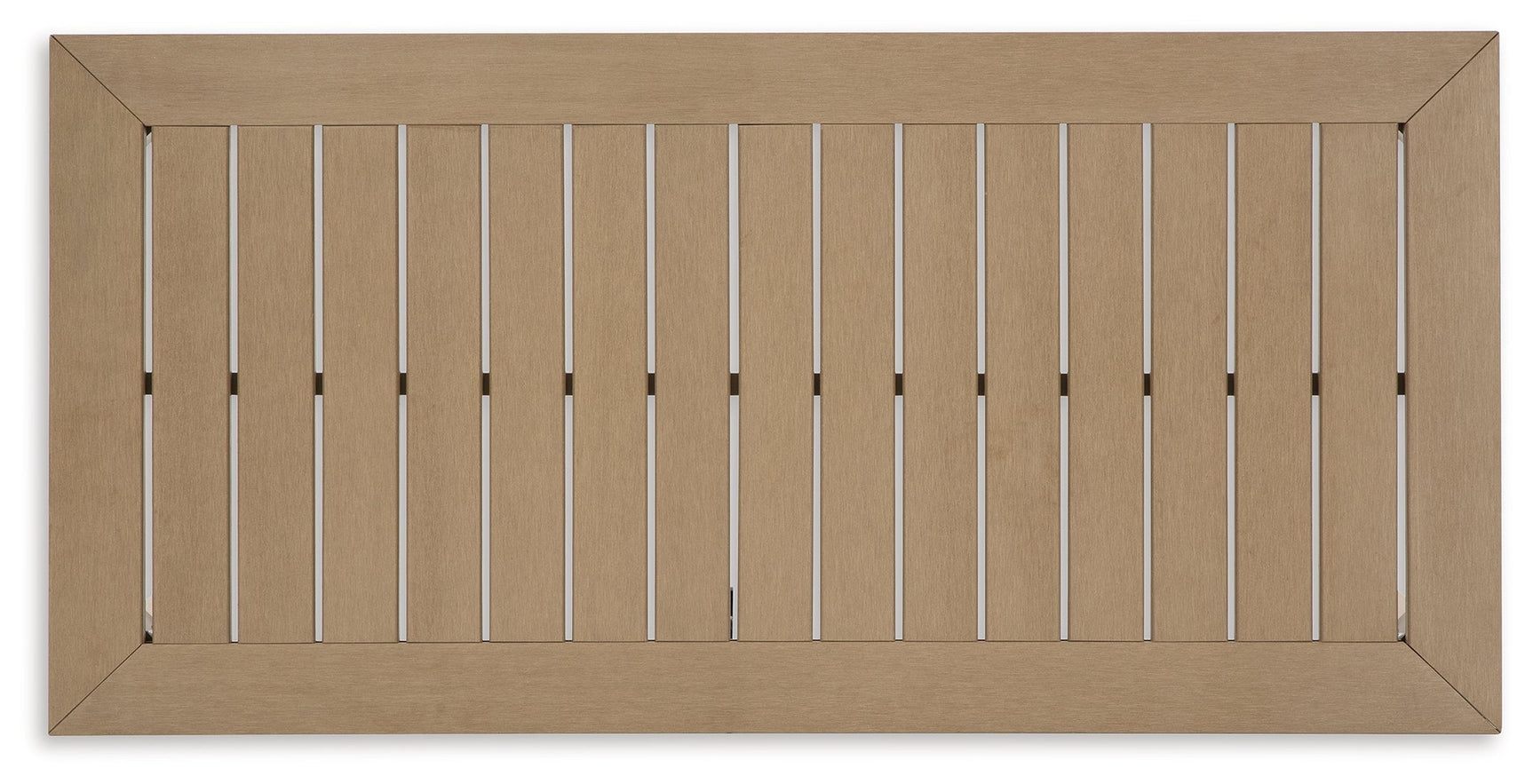 Top view of slatted tabletop on Hallow Creek Outdoor Coffee Table