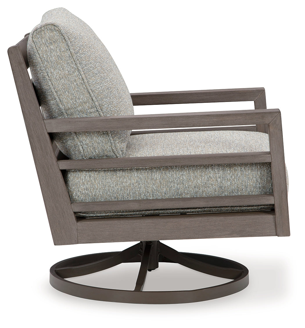 Back view of Hillside Barn swivel lounge chair