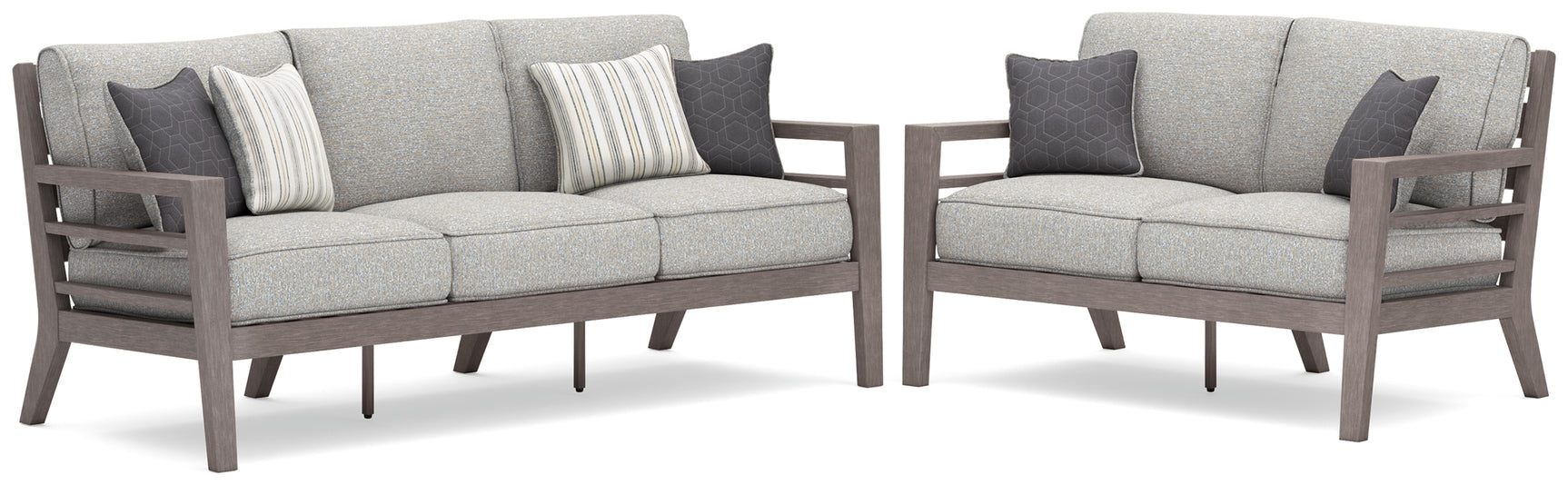 Hillside Gray/Brown Barn Outdoor Sofa and Loveseat