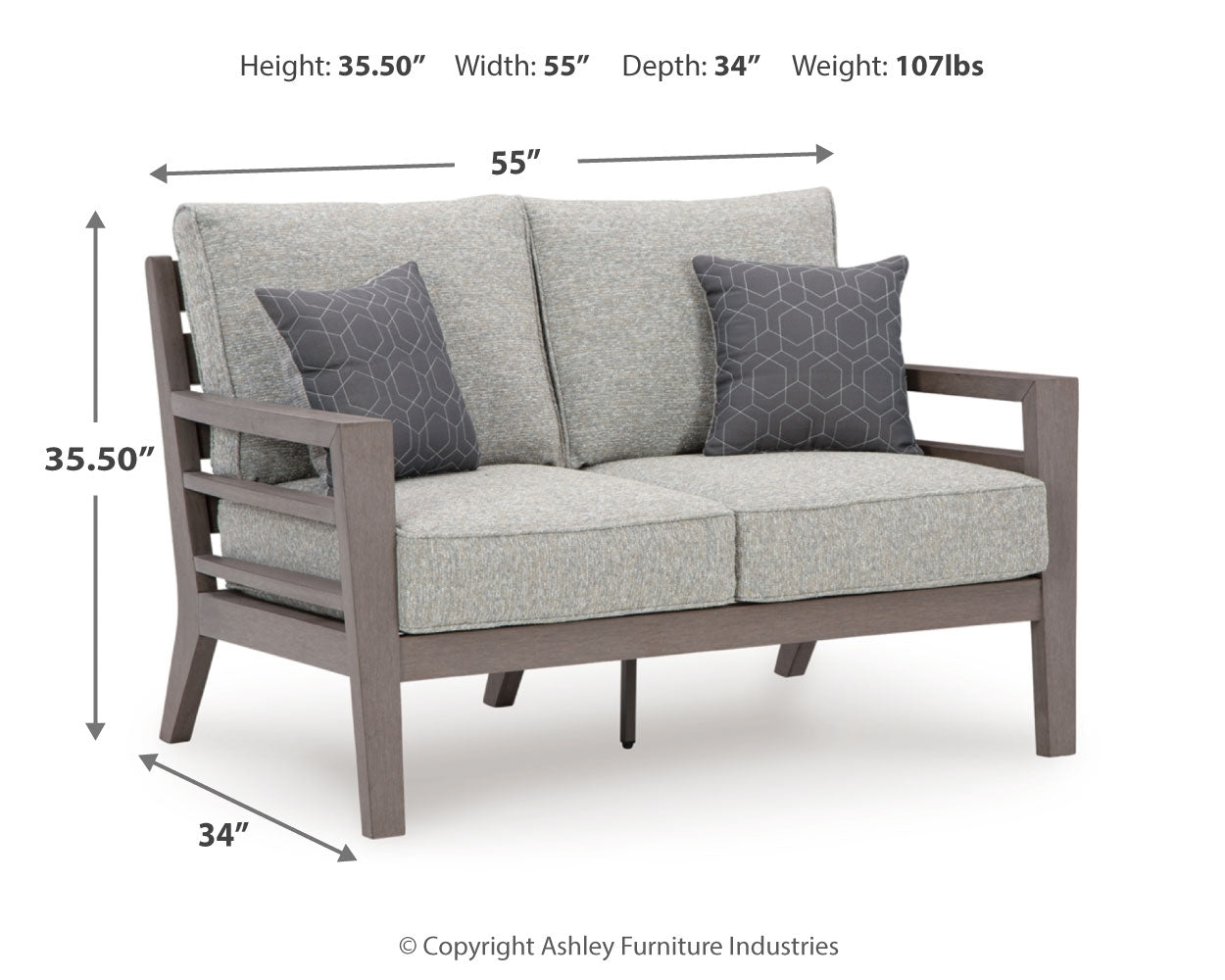 Hillside Gray/Brown Barn Outdoor Sofa and Loveseat
