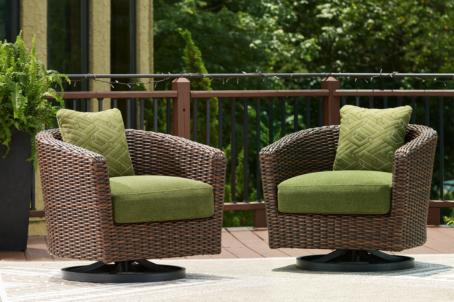 Detail of lounge chair frame and fabric