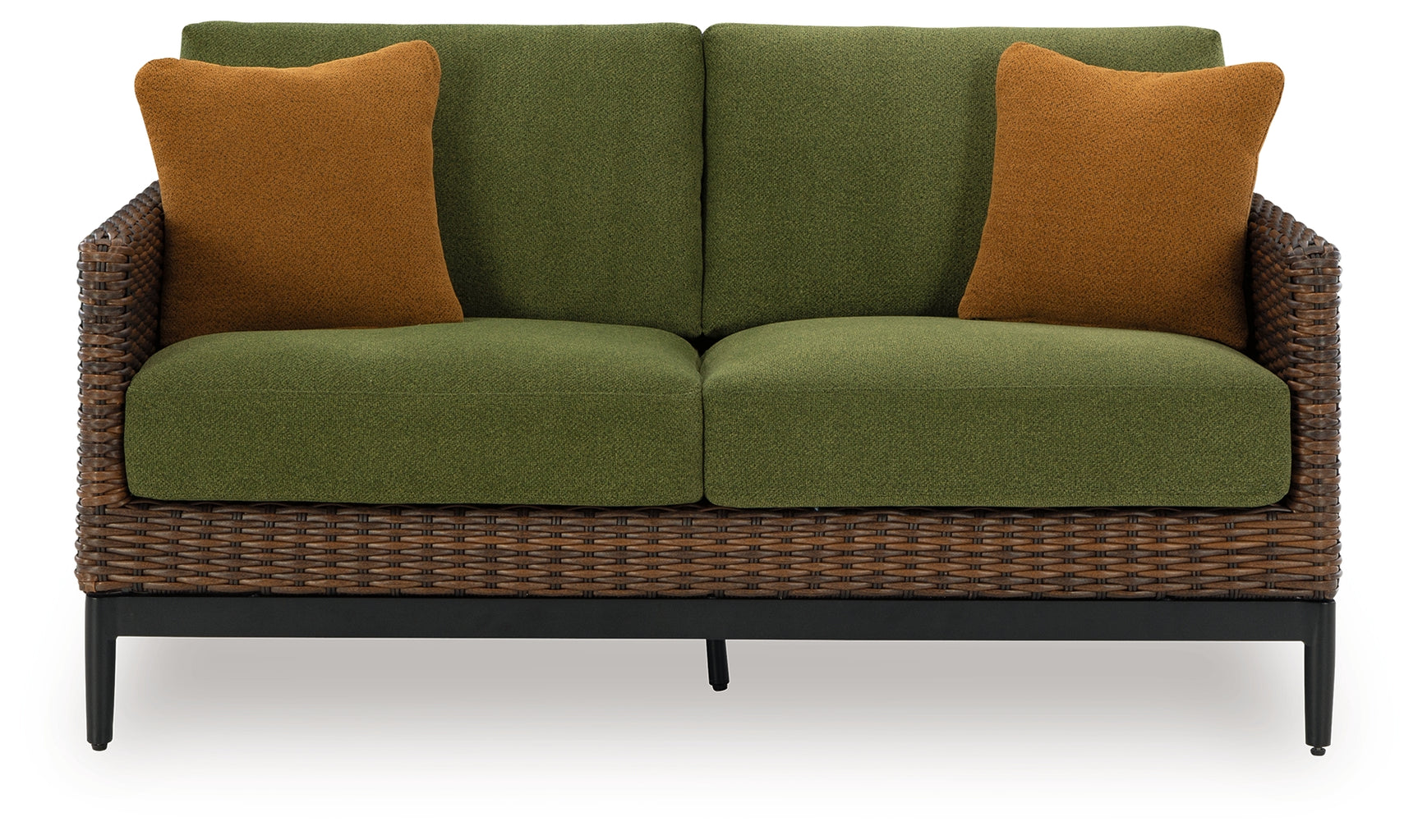 Horizon outdoor loveseat angled side view