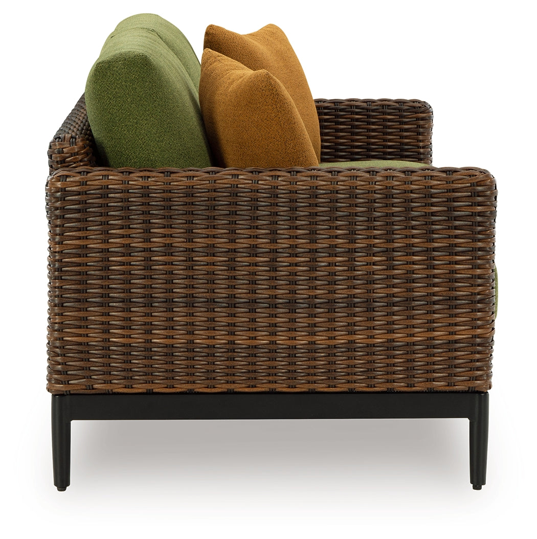 Side profile of Horizon Hall outdoor loveseat