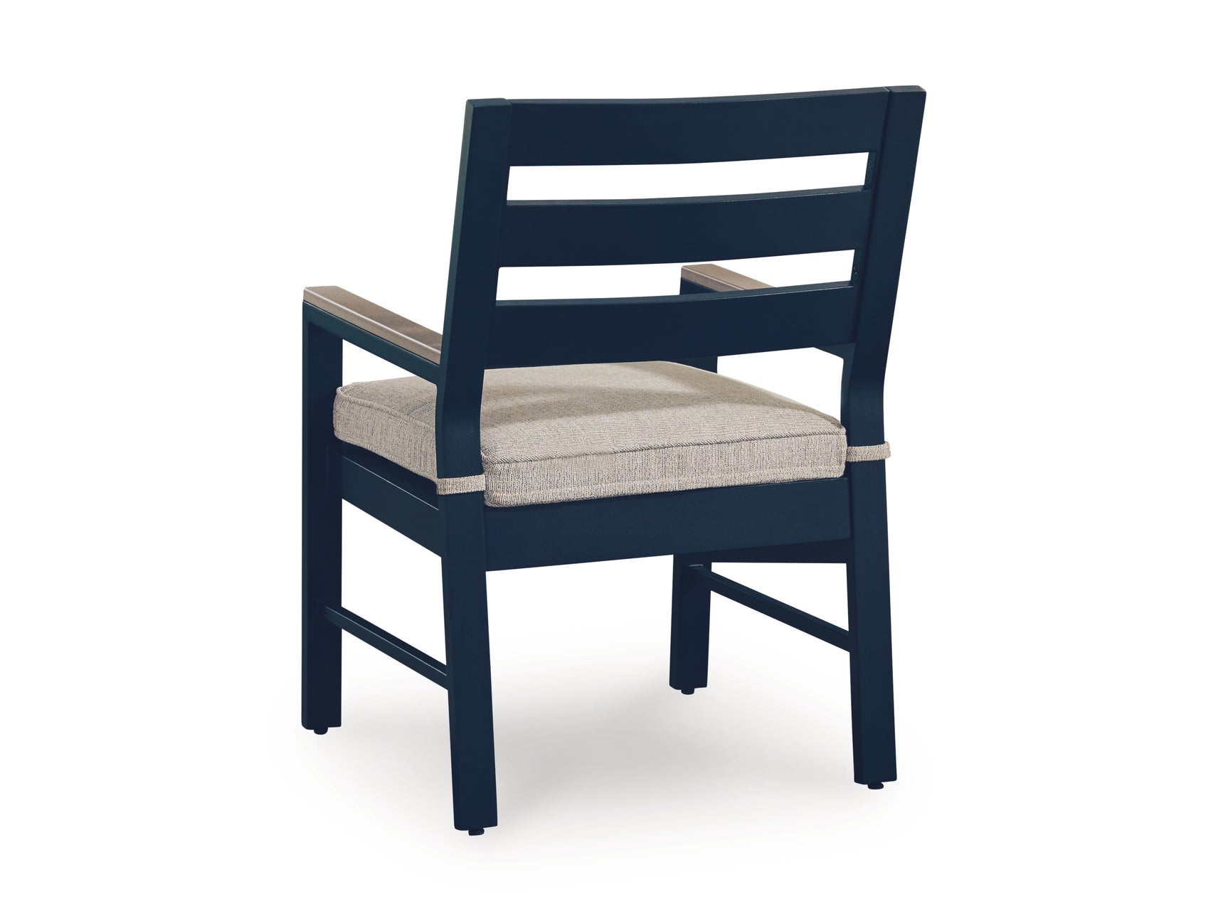 East Navy Blue and Driftwood Beach Outdoor Dining Table with 6 Chairs