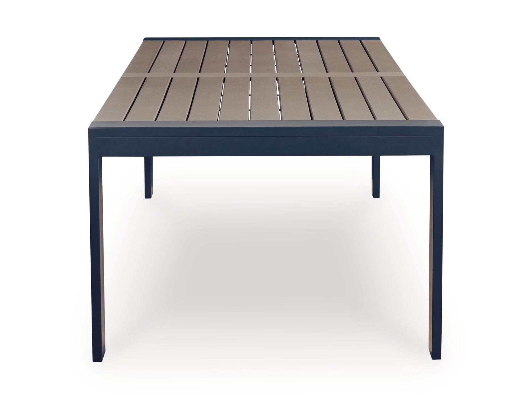 Table corner with driftwood and navy blue frame