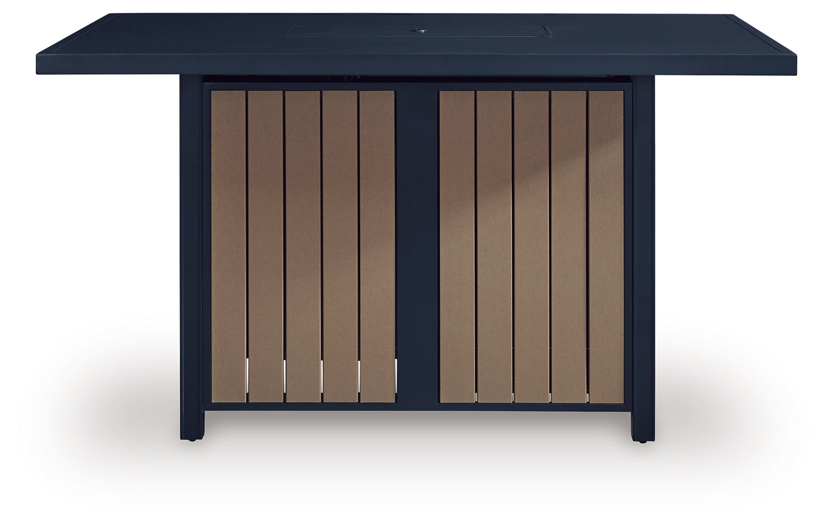 Barstool arrangement around fire pit table