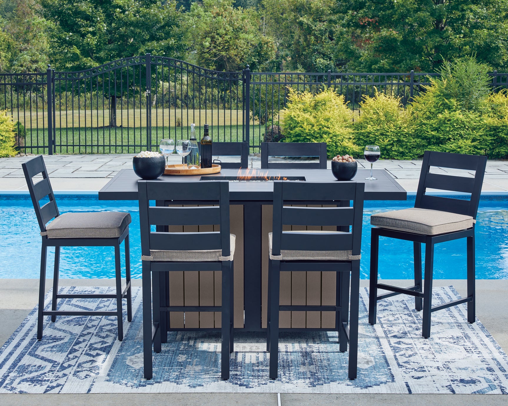 Mood lighting on Outdoor Fire Pit Table