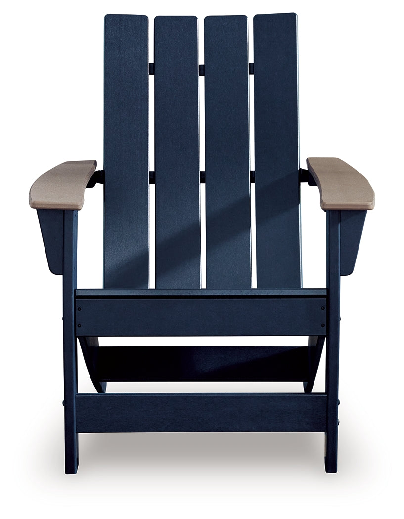 East Beach Adirondack Chair back view showing driftwood-look arms