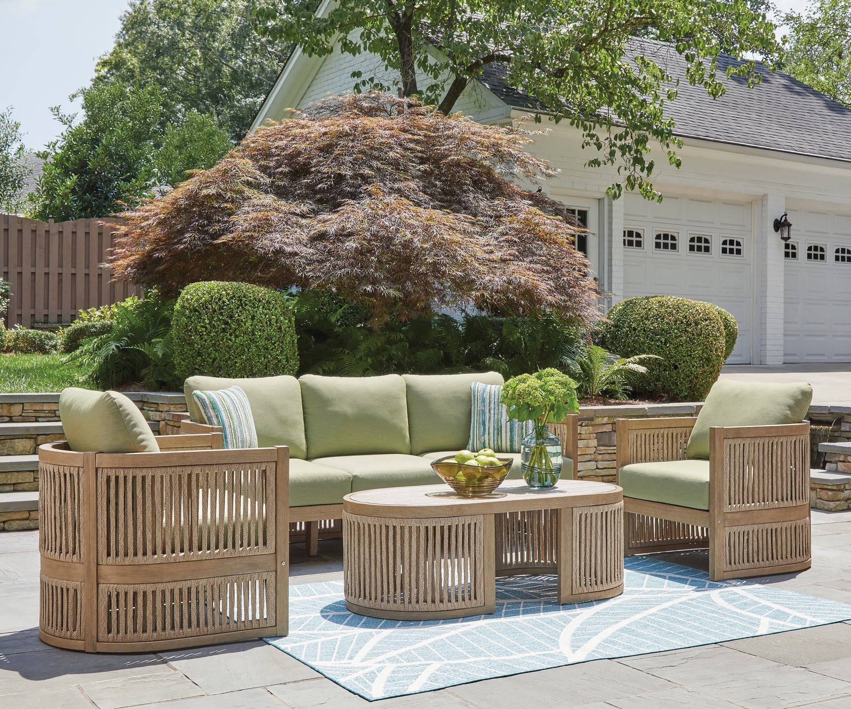 Outdoor sofa set corner view