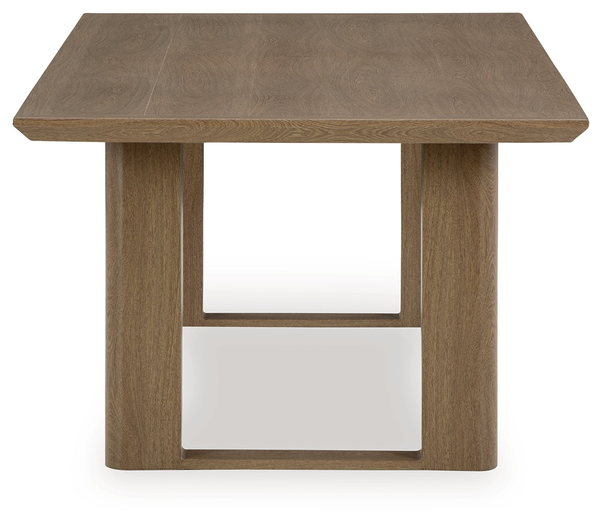 Top view of Serene Bay Outdoor Dining Table with wood-look finish