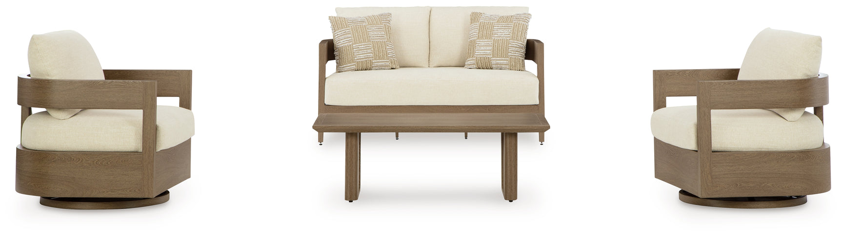 Close-up of dark brown woven texture on Serene outdoor furniture